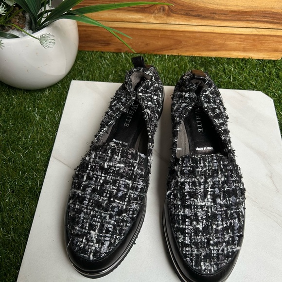 Ron White Black/White Tweed Sha-Nell Slip-On
Loafers Size 37 fits US 6.5 - Picture 3 of 11
